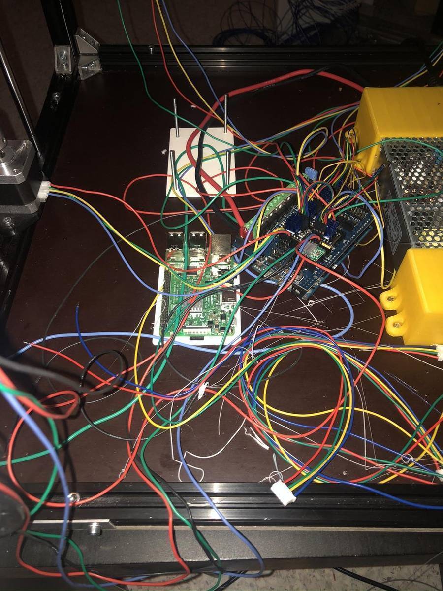 The electrical installation – the usual mess.